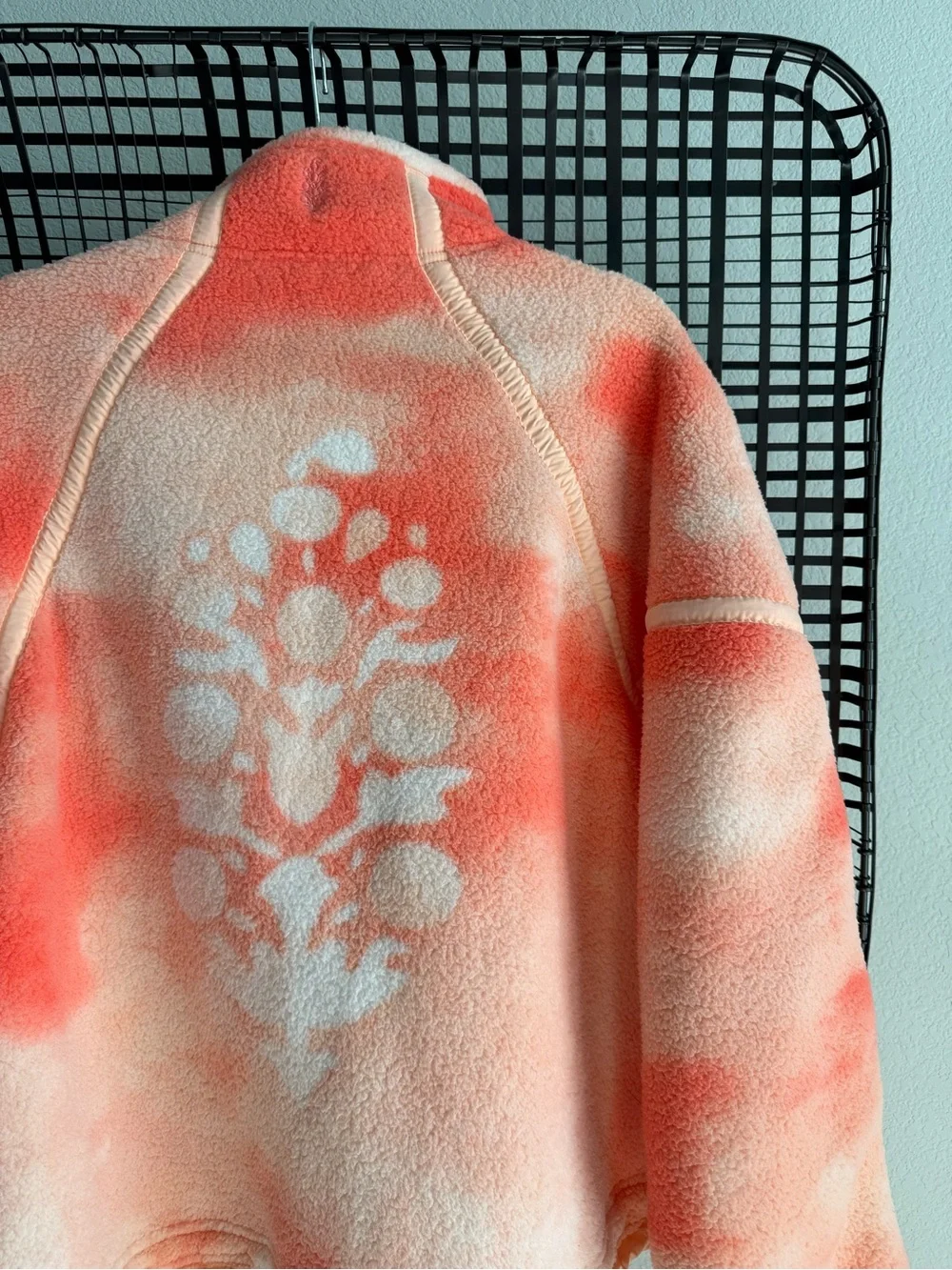 Free people Mountain High Printed Half-Zip Fleece Watercolor Logo Fruit Punch